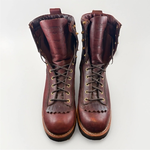 Chippewa Men's Dark Brown Leather Boots Size 12 - Picture 3 of 14